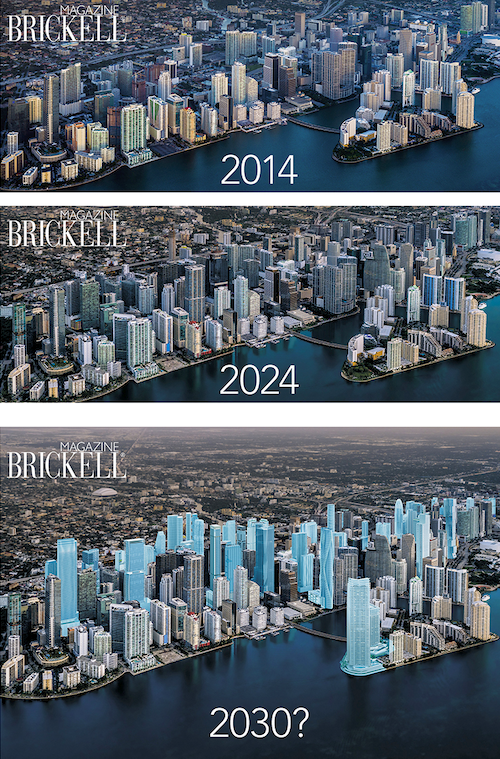 Evolução (e projeção) do skyline de Miami, segundo a Brickell Mag